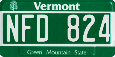 VT license plate NFD824