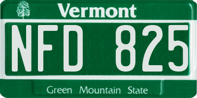 VT license plate NFD825