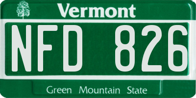 VT license plate NFD826
