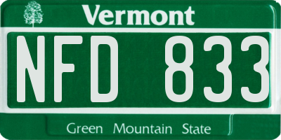 VT license plate NFD833