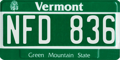 VT license plate NFD836