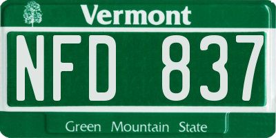 VT license plate NFD837