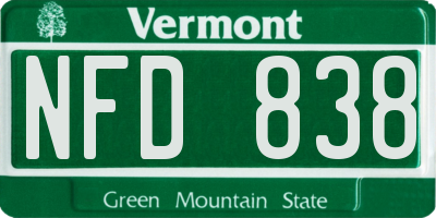 VT license plate NFD838