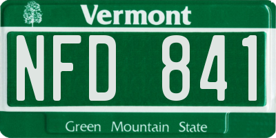 VT license plate NFD841