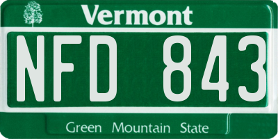 VT license plate NFD843