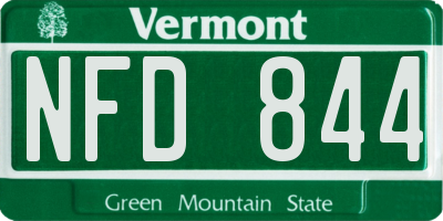 VT license plate NFD844