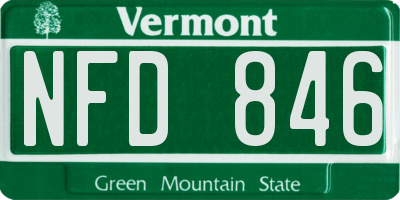 VT license plate NFD846