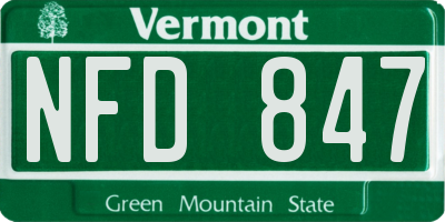 VT license plate NFD847