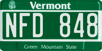 VT license plate NFD848