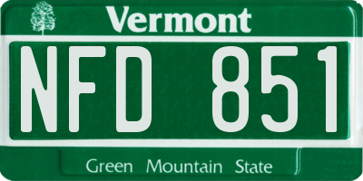 VT license plate NFD851