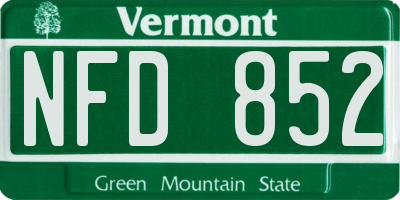 VT license plate NFD852