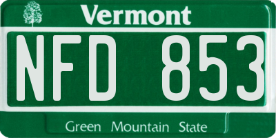 VT license plate NFD853