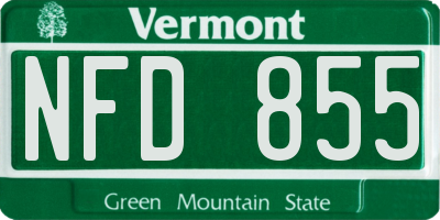VT license plate NFD855