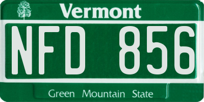 VT license plate NFD856