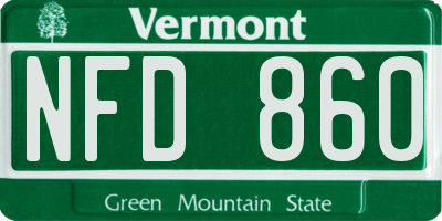 VT license plate NFD860