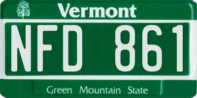 VT license plate NFD861
