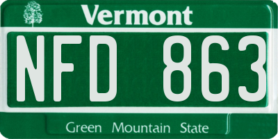 VT license plate NFD863
