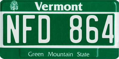 VT license plate NFD864