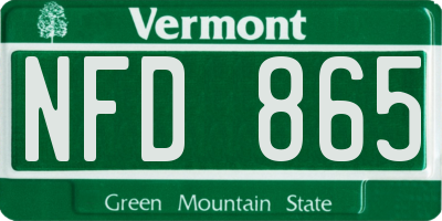 VT license plate NFD865
