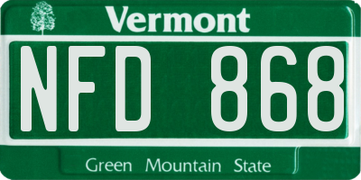 VT license plate NFD868