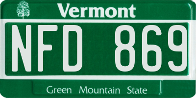 VT license plate NFD869