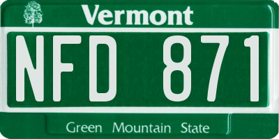 VT license plate NFD871
