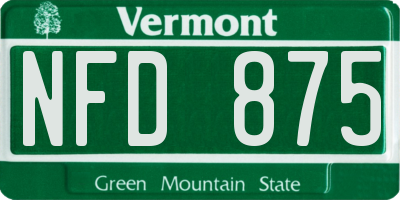 VT license plate NFD875