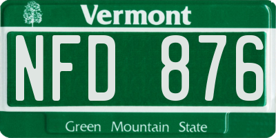 VT license plate NFD876