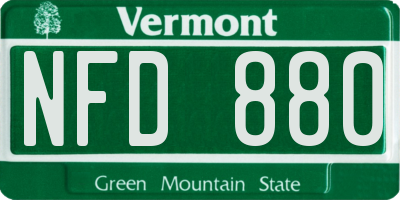 VT license plate NFD880