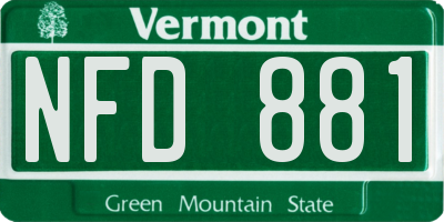 VT license plate NFD881