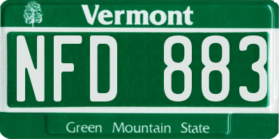 VT license plate NFD883