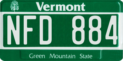 VT license plate NFD884