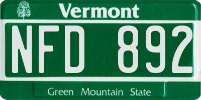 VT license plate NFD892