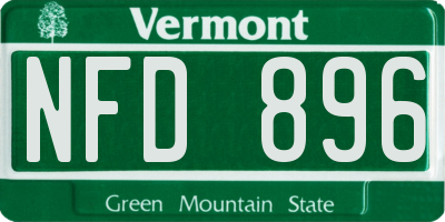 VT license plate NFD896