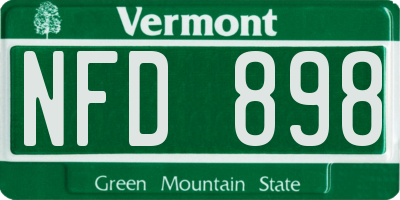 VT license plate NFD898