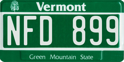VT license plate NFD899