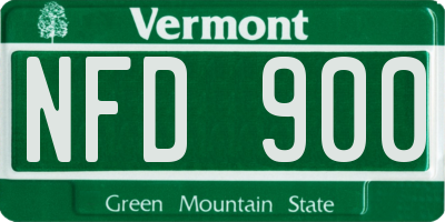 VT license plate NFD900