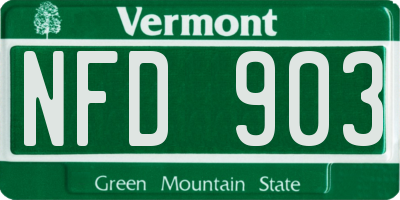 VT license plate NFD903