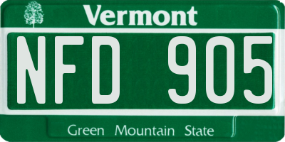VT license plate NFD905