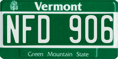 VT license plate NFD906