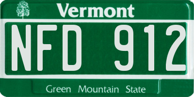 VT license plate NFD912