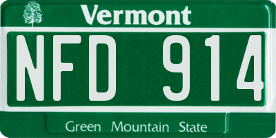 VT license plate NFD914