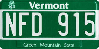 VT license plate NFD915