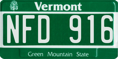 VT license plate NFD916
