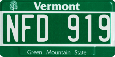 VT license plate NFD919