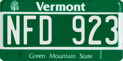 VT license plate NFD923