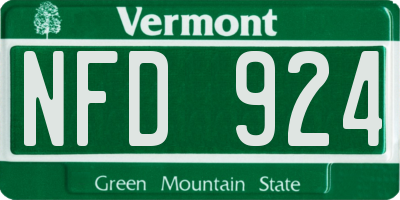 VT license plate NFD924