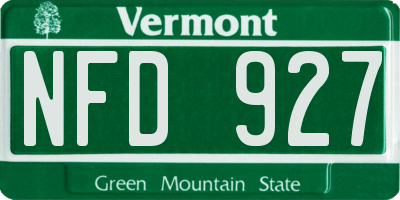 VT license plate NFD927