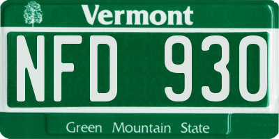 VT license plate NFD930