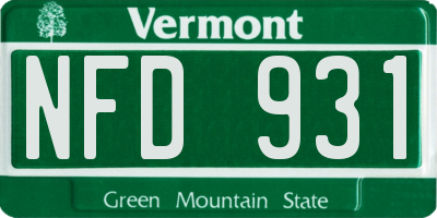 VT license plate NFD931
